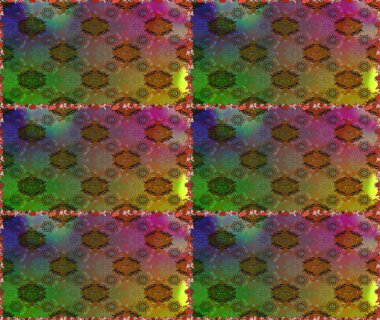 Yaprak ve çiçeklerin suluboya boyası, kahverengi ve yeşil renklerde pürüzsüz desen. Kahverengi ve yeşil renklerde bahar çiçekleri. Raster illüstrasyonu.