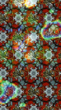 Kahverengi, yeşil ve nötr zemin üzerinde. Çocuksu tasarım. Elle çizilmiş çiçek desenli Raster çizimi. Tekstil, kumaş, ambalaj, hatıra defteri için güzel çiçek arkaplanı..