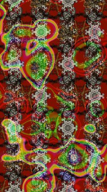 Küçük kahverengi ve kırmızı çiçeklerle oldukça eski bir besin torbası deseni. Tekstil, kumaş, kapaklar, duvar kağıtları, baskı, paket, koleksiyon defteri, örgü, dekupaj için çiçek arkaplanı..