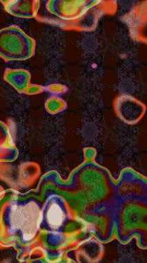 Suluboya çiçekli çiçek deseni. Kahverengi ve yeşil renklerde güzel bir tekstil. Raster illüstrasyonu.