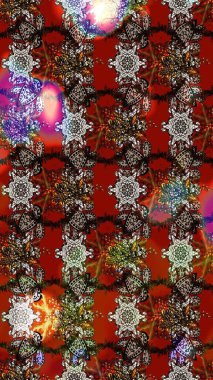 Renkli Yaz Temalı eskiz kalıbı. Düz Çiçek Elementleri Tasarımı. Raster Illustrasyon 'daki Çiçek Deseni' nin son moda çizimi. Kahverengi ve kırmızı renkte çiçekler.