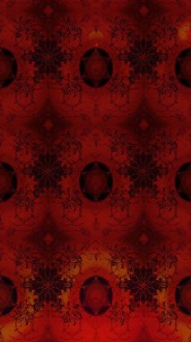 Arkaplan dokusu, duvar kağıdı, kırmızı ve kahverengi renkli çiçek teması. Soyut etnik raster çizim kalıbı. Kabile sanatı boho baskısı, klasik çiçek arkaplanı.