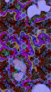 Raster suluboya çiçek deseni, narin çiçekler, menekşe ve mavi çiçekler, tebrik kartı şablonu. Güzel kumaş deseni.