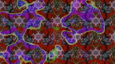 Yumuşak pamuk tasarımı. Yumuşak fayans. Raster 'ın taze dokusu. Klasik çiçek desenli. Paketleme, tekstil, duvar kağıdı için çiçek arkaplanı.