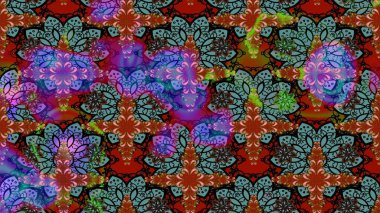 Renkli çiçekler. Raster illüstrasyonunda çiçek deseni çizimi.