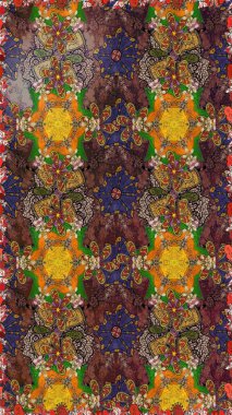 Tomurcukları çiçek olan sevimli bir çiçek deseni. Kumaş, tekstil, duvar kağıdı baskısı için. Raster. Raster illüstrasyonu. Eski usul. Taslak arkaplan.