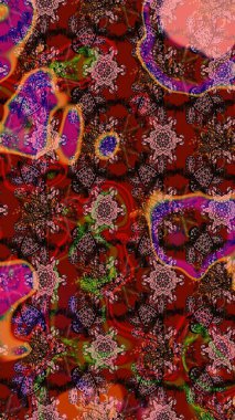 Kahverengi ve kırmızı renkte çiçekler. Nazikçe, güzel çiçek arkaplanı. Raster çiçek desenli ve çiçekli..