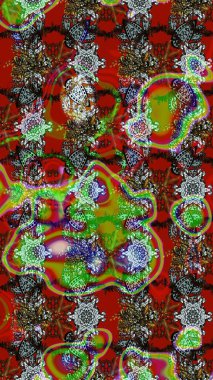 Düz Çiçek Elementleri Tasarımı. Renkli Bahar Teması eskiz kalıbı. Raster illüstrasyonundaki çiçek desenli çizim. Güzel kumaş deseni.