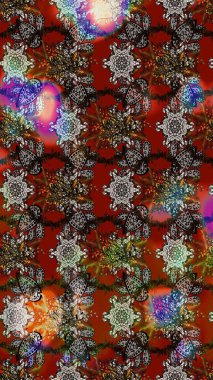 Çiçekli çiçek deseni, suluboya. Kahverengi ve gri renkli çiçekler. Raster illüstrasyonu. Düz Çiçek Elementleri Tasarımı. Renkli Bahar Teması çizim şablonu.