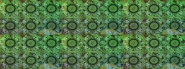 Raster oryantal süs. Kusursuz altın desen. Yeşil renklerde, altın elementlerle kusursuz desen.