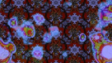 Raster illüstrasyonu. Yumuşak, bahar çiçekleri mavi ve kahverengi renklerde. Raster çiçekleri klasik tarzda çizilmiş. Çiçekli yumuşak çizim deseni.