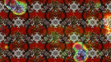 Çiçekli eskiz deseni. Kahverengi ve kırmızı renkte çiçekler. El çizimi. Suluboya çizimi.