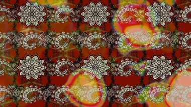 Kahverengi ve gri renkli çiçekler. Renkli Yaz Temalı eskiz kalıbı. Raster Illustrasyon 'daki Çiçek Deseni' nin son moda çizimi. Düz Çiçek Elementleri Tasarımı.