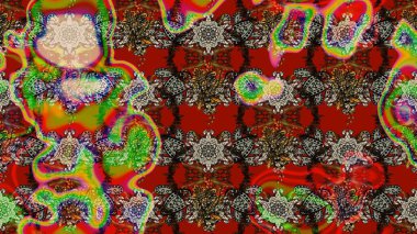 Kırmızı ve kahverengi renkte çiçekler. Raster düz çiçek çizim deseni. Tasarım hediye paketi, tebrik kartları, posterler ve afiş tasarımı.