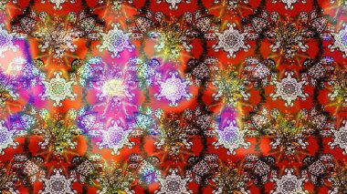 Eskiz klasiği. Renkli Bahar Teması eskiz kalıbı. Raster Şirin kumaş deseni. Düz Çiçek Elementleri Tasarımı.