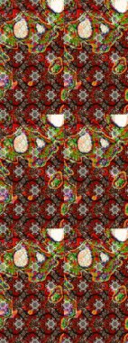 Kahverengi, kırmızı ve nötr renklerde çiçekler. Çiçek desenli eskiz, darbeler, sıçramalar, yaz çiçekleri. Raster illüstrasyonu.