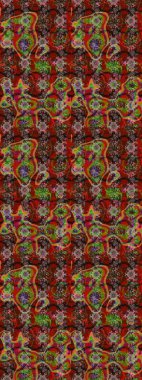 Düz Çiçek Elementleri Tasarım Raster illüstrasyonu. Çiçekli çiçek deseni, suluboya. Kahverengi, kırmızı ve nötr renkte çiçekler. Renkli Bahar Teması çizim şablonu.