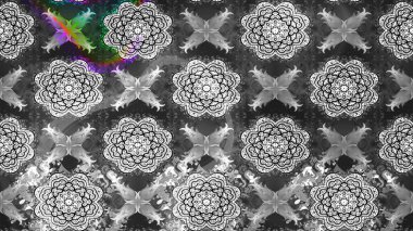 Raster çiçek desenli çiçek deseni, yapraklar, dekoratif elementler, sıçrama, lekeler, el çizimi kontur çizgileri ve Doodle çizim stili, grafik raster çizim çizimi.