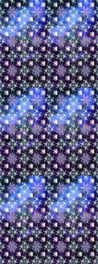 Mavi ve gri renkte çiçekler. Elle boyanmış suluboya resim çizimi çiçekler ve bitkiler.