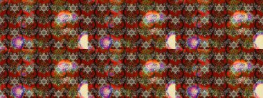 Dallı bahar çiçekleriyle desen, kahverengi, kırmızı ve bej renkler ve çiçek silueti. Raster deseni.