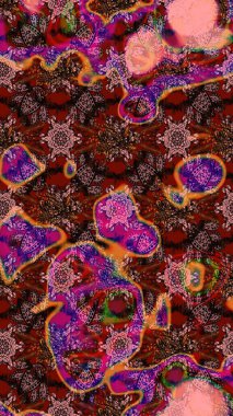 El çizimi Raster çizimi. Parlak elementlerin. Çizim çiçek deseni duvar kağıdı, web sitesi arkaplanı, paket kağıdı, davetiye, broşür, pankart veya web sitesi için kullanılabilir.