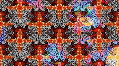 Klasik çiçek tasarımı elementleri. Raster illüstrasyonu. Gri ve siyah kıvırcık çiçekler Gri ve siyah renkte şekillenir.