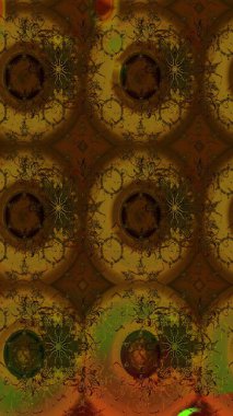 Raster illüstrasyonu. Kahverengi ve gri renkli çiçekler. Çiçek desenli çizim. Raster illüstrasyonu. Asya tekstil tarzında.