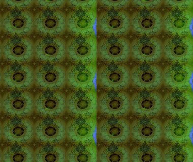 Düz Çiçek Elementleri Tasarımı. Yeşil renkli çiçekler. Raster Illustrasyon 'daki Çiçek Deseni' nin son moda çizimi. Renkli Yaz Teması çizim şablonu.