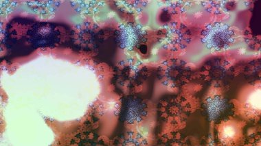 Miles Fleur, süslü püslü bir süs. Tomurcukları papatya çiçekleri olan sevimli bir çiçek deseni. Kumaş, tekstil, duvar kağıdı baskısı için. Eski usul. Eskiz geçmişi. Raster illüstrasyonu.