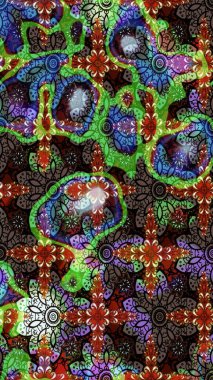 Kahverengi ve siyah renklerde. Soyut çiçek çizim kalıbı arka planı. Raster illüstrasyonu. Raster deseni. Küçük çiçekte sevimli çiçek deseni var..