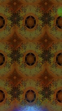 Küçük çiçekteki sevimli çiçek deseni. Kahverengi ve yeşil renkli çiçekler. Raster illüstrasyonu.