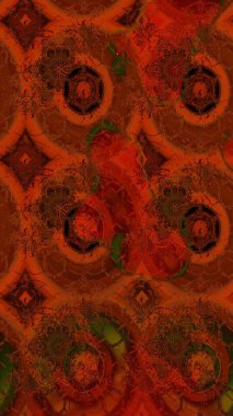 Renkli Bahar Teması eskiz kalıbı. Raster illüstrasyonundaki çiçek desenli çizim. Süslü kumaş deseni. Düz Çiçek Elementleri Tasarımı.