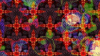 Süslü kumaş deseni. Çiçekli çiçek deseni, suluboya. Raster deseni.