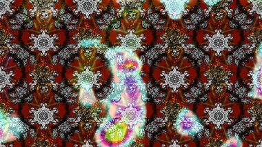 Parlak çiçekli renkler üzerine soyut çizim deseni. Küçük çiçekte hoş bir çiçek deseni var. Çiçek elementli zarif raster dokusu..