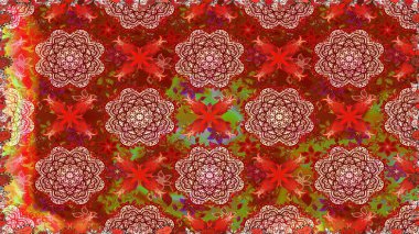 Kırmızı ve kahverengi renkte çiçeklerle kusursuz çiçek deseni. Suluboya tarzında kırmızı ve kahverengi renkte çiçekler.