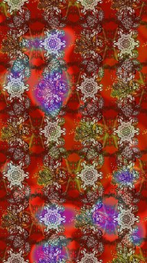 Çiçek desenli eskiz, darbeler, sıçramalar, yaz çiçekleri. Raster illüstrasyonu. Renkli çiçekler.