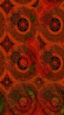 Renkli Bahar Teması eskiz kalıbı. Raster illüstrasyonundaki çiçek desenli çizim. Süslü kumaş deseni. Düz Çiçek Elementleri Tasarımı.