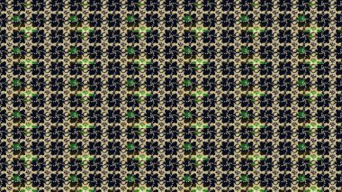 Raster Floral Illustration, Asyalı tekstil. Siyah renkli etnik çiçeklerle zarif eskiz deseni.