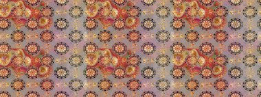 Bej ve gri renkli güzel bir tekstil. Suluboya çiçekli çiçek deseni. Raster illüstrasyonu.