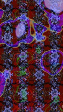 Çiçekli eskiz çizimi. Renkli Yaz Temalı eskiz kalıbı. Kahverengi ve kırmızı renkte çiçekler. Düz Çiçek Elementleri Tasarımı.