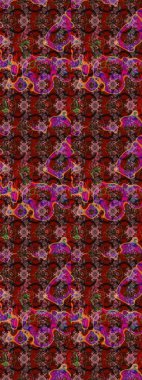 Raster. Kahverengi ve kırmızı renkte güzel çiçekli eskiz deseni, suluboya çiçek deseni, duvar kağıdı, kart veya kumaş için fayanslı.