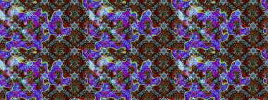 Mavi renklerde. Raster illüstrasyonu. 3D çiçekler, çizim.