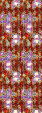 Raster illüstrasyonu. Güzel kumaş deseni. El çizimi. Çiçekler, dallar, otlar ve çiçekler.