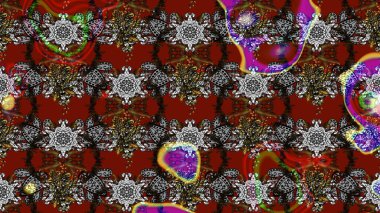 Çiçek desenli eskiz. Gömlek baskısı için çiçek boyası. Gri ve kırmızı renkte çiçekler.