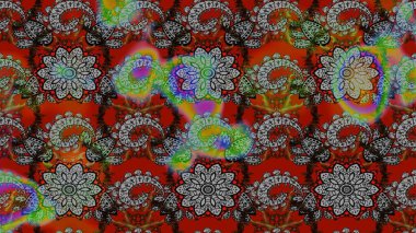 Sanat ilham verici ve kırmızı stil çiçekler ve arka plan bırakır. Raster deseni. Gri ve kırmızı el çizimi desen. Karalama çiçekleri çizim deseni.