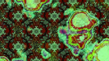 Yumuşak, yeşil ve kahverengi renklerde bahar çiçekleri. Raster illüstrasyonu. Raster çiçek desenli ve çiçekli..