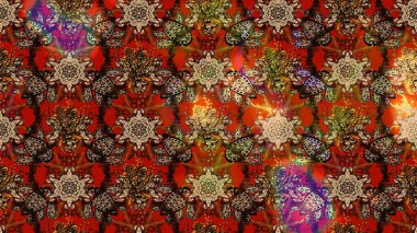 Küçük kahverengi ve kırmızı çiçeklerle oldukça eski bir besin torbası deseni. Tekstil, kumaş, kapaklar, duvar kağıtları, baskı, paket, koleksiyon defteri, örgü, dekupaj için çiçek arkaplanı..