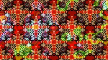 Çiçek kırmızısı ve siyah eskiz deseni. Raster çiçek izi. Klasik taslak çizimi. Raster Yumuşak kumaş deseni.