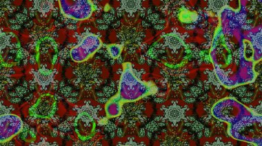 Raster suluboya çiçek deseni, narin çiçekler, yeşil ve kahverengi çiçekler, tebrik kartı şablonu. Güzel kumaş deseni.