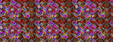 Raster illüstrasyonundaki çiçek desenli çizim. Suluboya tarzında gri ve kırmızı renkte çiçekler.